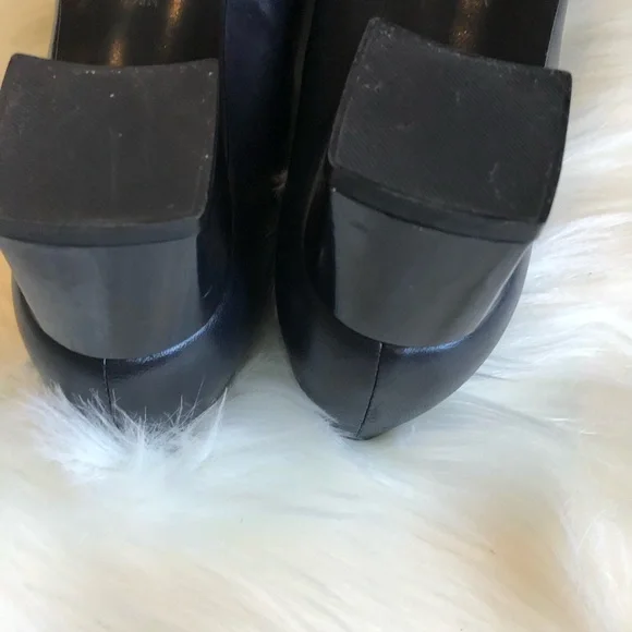 Etienne Aigner Siena Flat Black Leather Pumps 9.5N - Picture 10 of 12